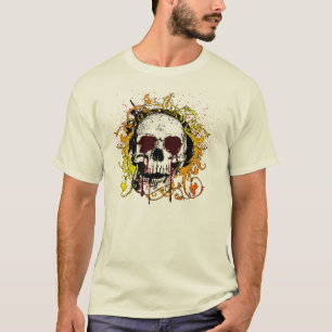 Sangría del KRW de la camiseta gótica del cráne