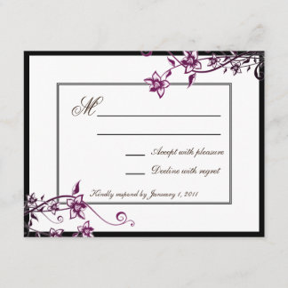 Sangria White Floral Blossom Respuesta Boda RSVP