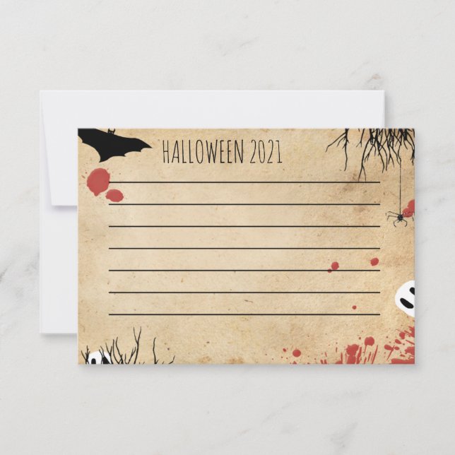 Sangrienta Halloween mano en blanco o escritura di (Anverso)