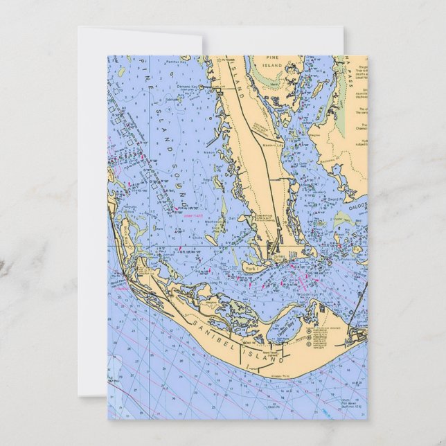 Sanibel Captiva Nautical 5x7 Big Postcard (Anverso)