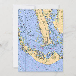 Sanibel Captiva Náutico 5x7 Tarjeta Postal Grande