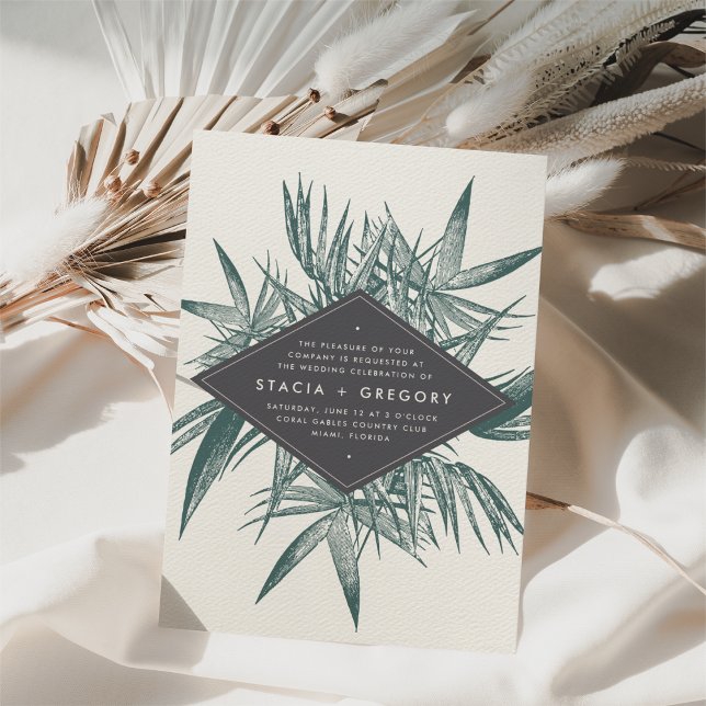 Sanibel | Invitación de bodas tropicales vintage (Subido por el creador)