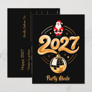 Santa 2026 Modo Fiesta Disco de Navidad Dorado