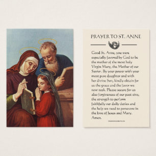 Santa Ana Bendición Virgin Mary Prayer Tarjeta San