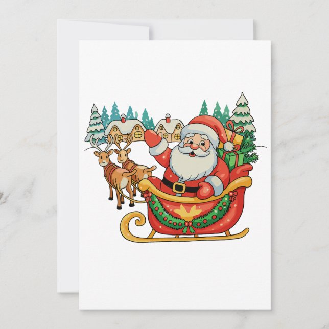 Santa Antiguo Reno Navidad Xmas Retro (Anverso)