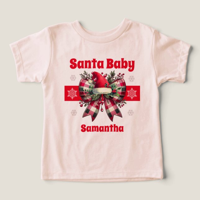 Santa Baby Navidades Coquette Bow (Diseño delantero )