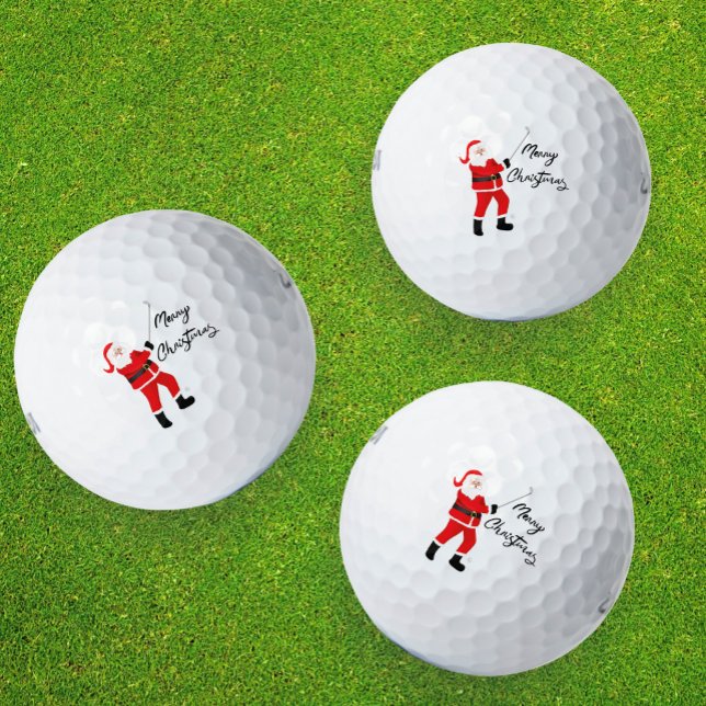 Santa Balanceando una Bola de Golf Bolas de Golf (Swing with Santa with the Merry Christmas golf ball!)