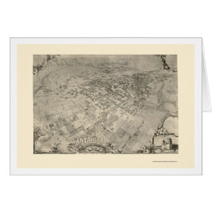 Santa Barbara, mapa panorámico de CA - 1896