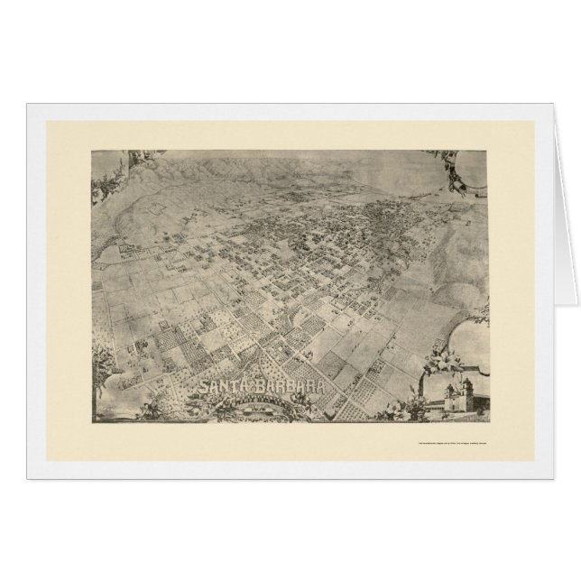 Santa Barbara, mapa panorámico de CA - 1896 (Anverso (Horizontal))