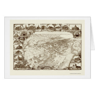 Santa Barbara, mapa panorámico de CA - 1898