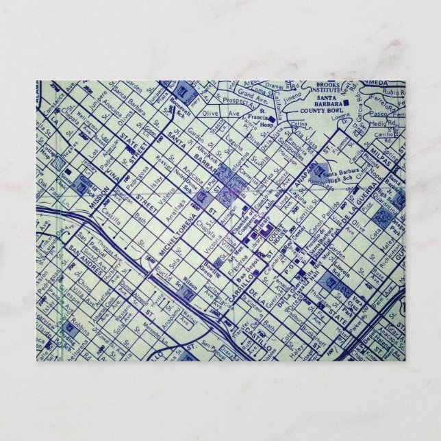 SANTA BARBARA, tarjeta postal del mapa de cosecha  (Anverso)