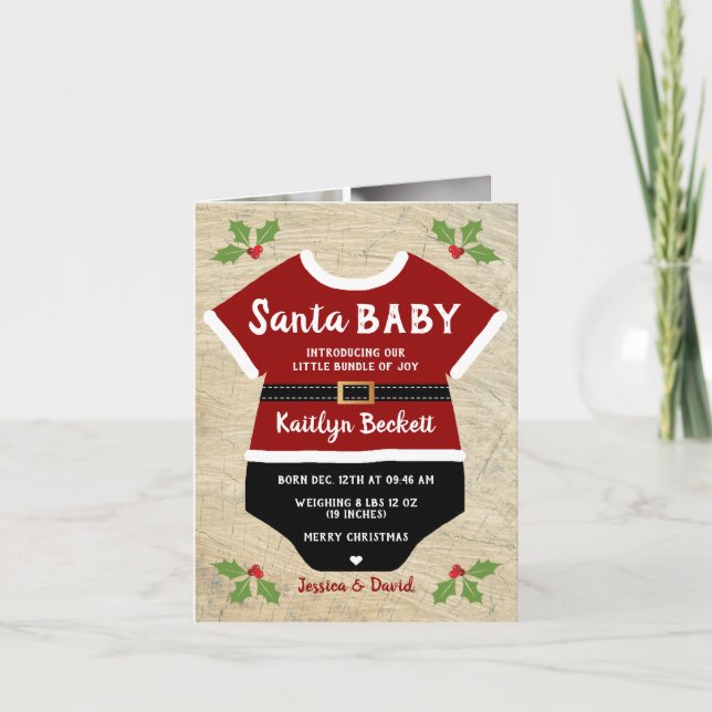 Santa Bebé| 6 Anuncio de nacimiento de Navidades f (Anverso)