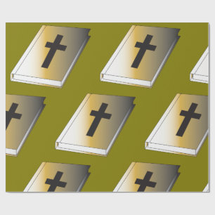 Santa Biblia dorada con papel de regalo de cruz ne