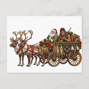 Santa Bigfoot Aventura de Caza de Navidad Vintage