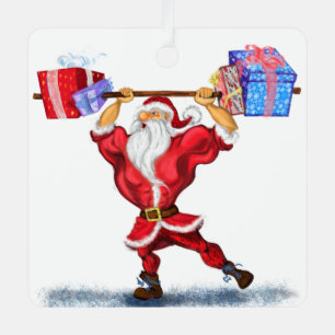 Santa Bodybuilder Gracioso regalo de ornamento nav