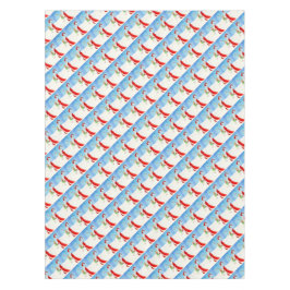 Santa cargando regalos en el mantel de arte de la 