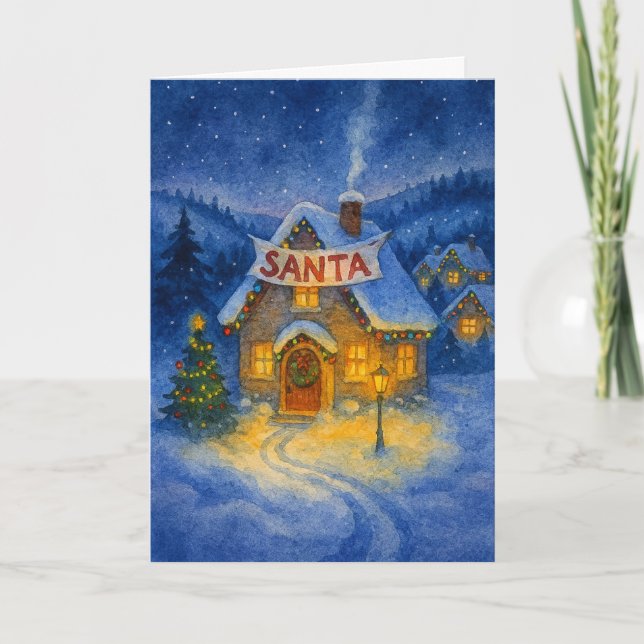 Santa Casa de Acuarela Vintage Navidad (Anverso)