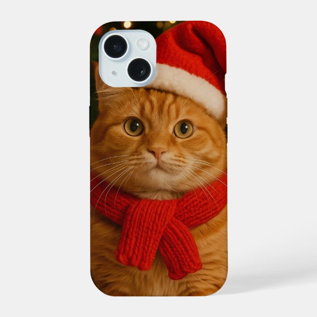 Santa Cat iPhone 15 Case (Reverso )