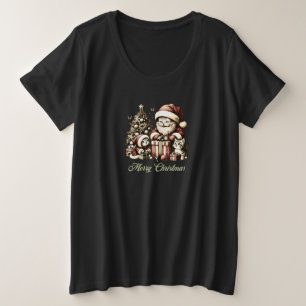 Santa Cat y sus pequeños ayudantes al estilo vinta