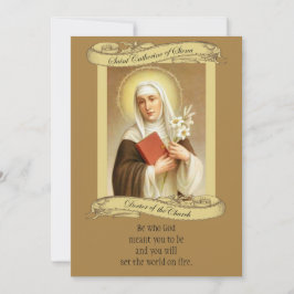 Santa Catalina de la Oración de Siena y Tarjeta Sa