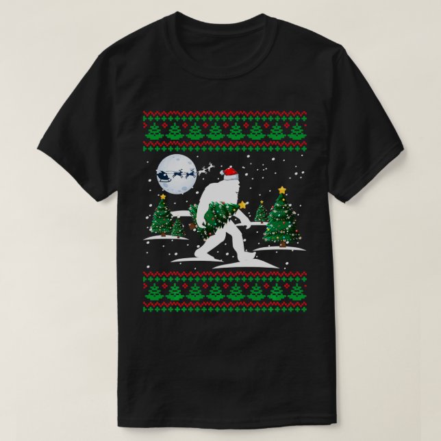 Santa Christmas Tree Ugly Xmas Sweater (Diseño del anverso)