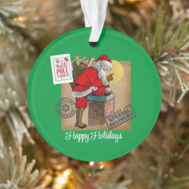 Santa Claus Abajo El Ornamento Acrílico De La Chim