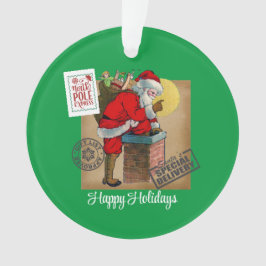 Santa Claus Abajo El Ornamento Acrílico De La Chim