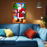 Santa Claus, árbol de Navidad y regalos | Arte IA