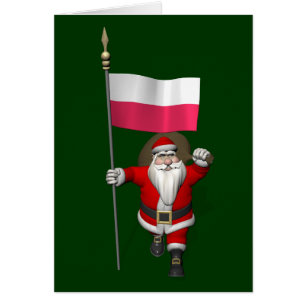 Santa Claus Con Bandera De Polonia