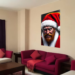 Santa Claus con barba marrón | Poster de arte de I