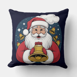 Santa Claus con Campanas Almohada de Navidad