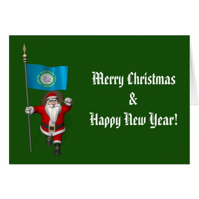 Santa Claus Con El Fin De Dakota Del Sur (Anverso (Horizontal))