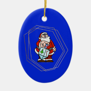 Santa Claus con el ornamento de Dreidel Chrismukka