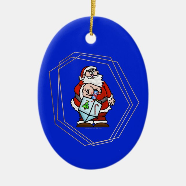 Santa Claus con el ornamento de Dreidel Chrismukka (Frente)