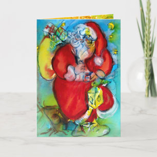 SANTA CLAUS CON FAROL EN LA NOCHE DE NAVIDAD