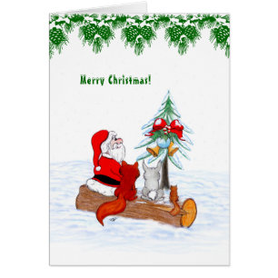 Santa Claus con Fox de Conejo y Squirrel