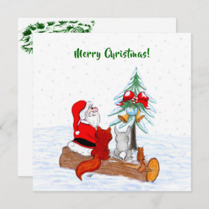 Santa Claus con Fox de Conejo y Squirrel