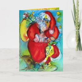 SANTA CLAUS CON LANTERN EN LA NOCHE DE LOS NAVIDAD