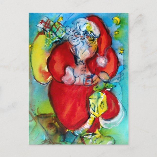 SANTA CLAUS CON LANTERN EN LA NOCHE DE LOS NAVIDAD (Anverso)