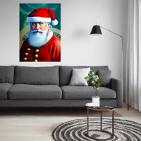 Santa Claus con los ojos azules | Poster de arte d