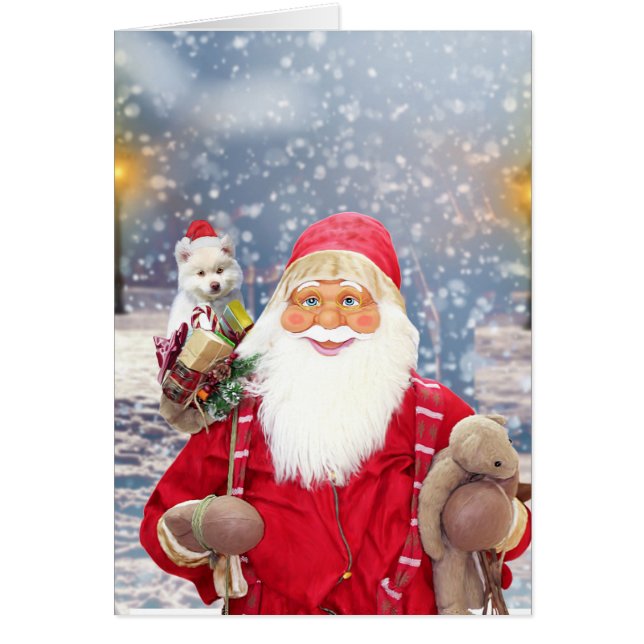 Santa Claus con Navidades regalos del perro esquim (Frente)