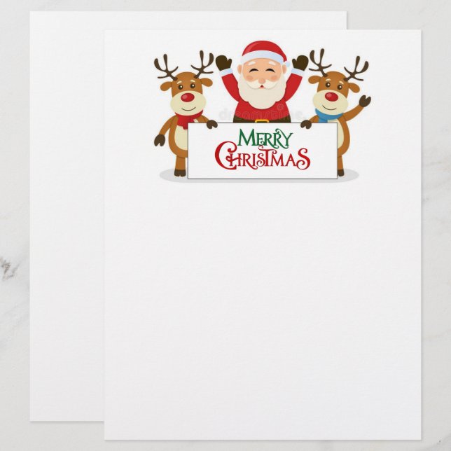 Santa Claus con su membrete de reno (Anverso / Reverso)