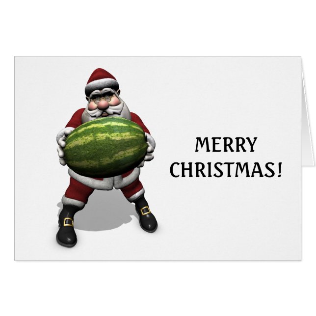 Santa Claus con una inmensa sandía (Anverso (Horizontal))