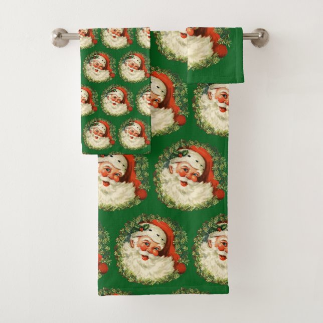 Santa Claus de época con patrón de guirnalda de pi (In situ)