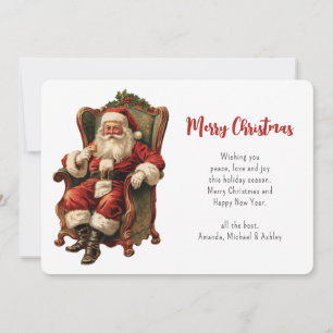 Santa Claus de época en un cómodo Navidad presiden
