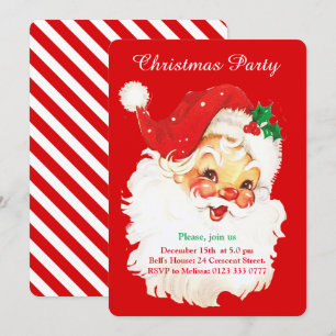 Santa Claus de Navidad en Invitación de Fiesta Roj