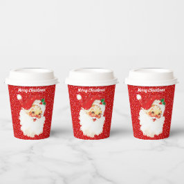 Santa Claus de Navidad en Vasos de Papel con Purpu