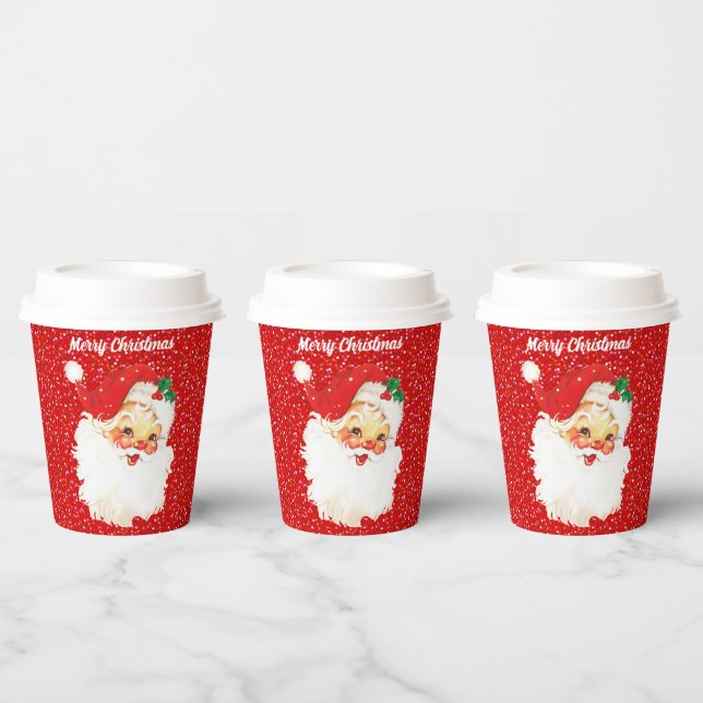Santa Claus de Navidad en Vasos de Papel con Purpu (Multi)
