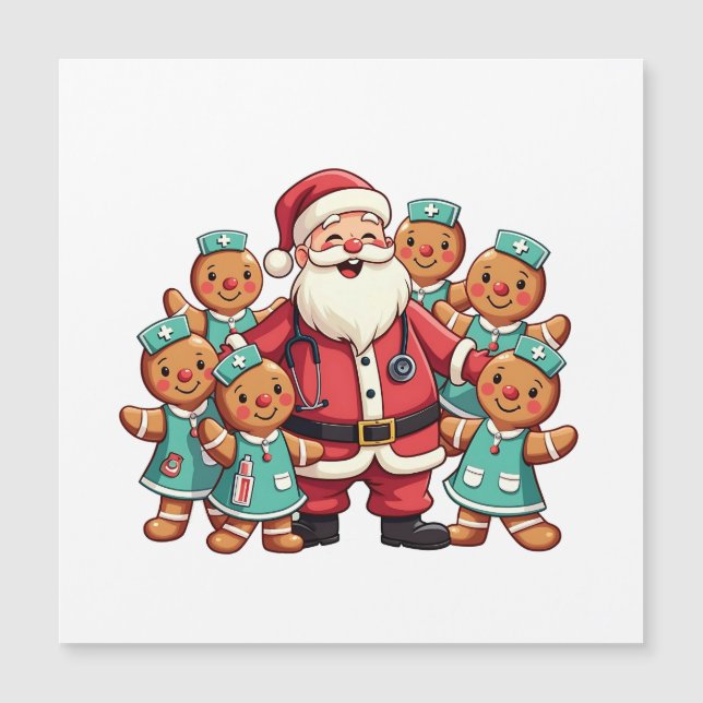Santa Claus de Navidad Pan de Jengibre Enfermeras  (Anverso)