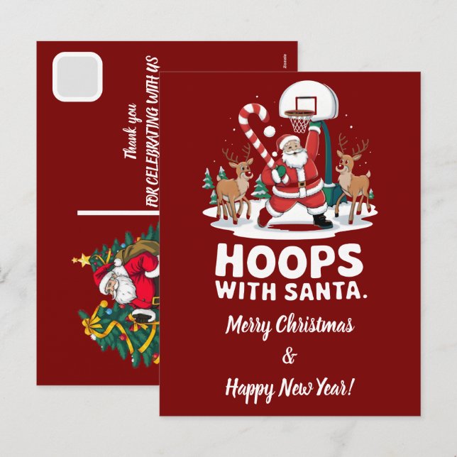Santa Claus de Navidad personalizado lanzando balo (Anverso / Reverso)